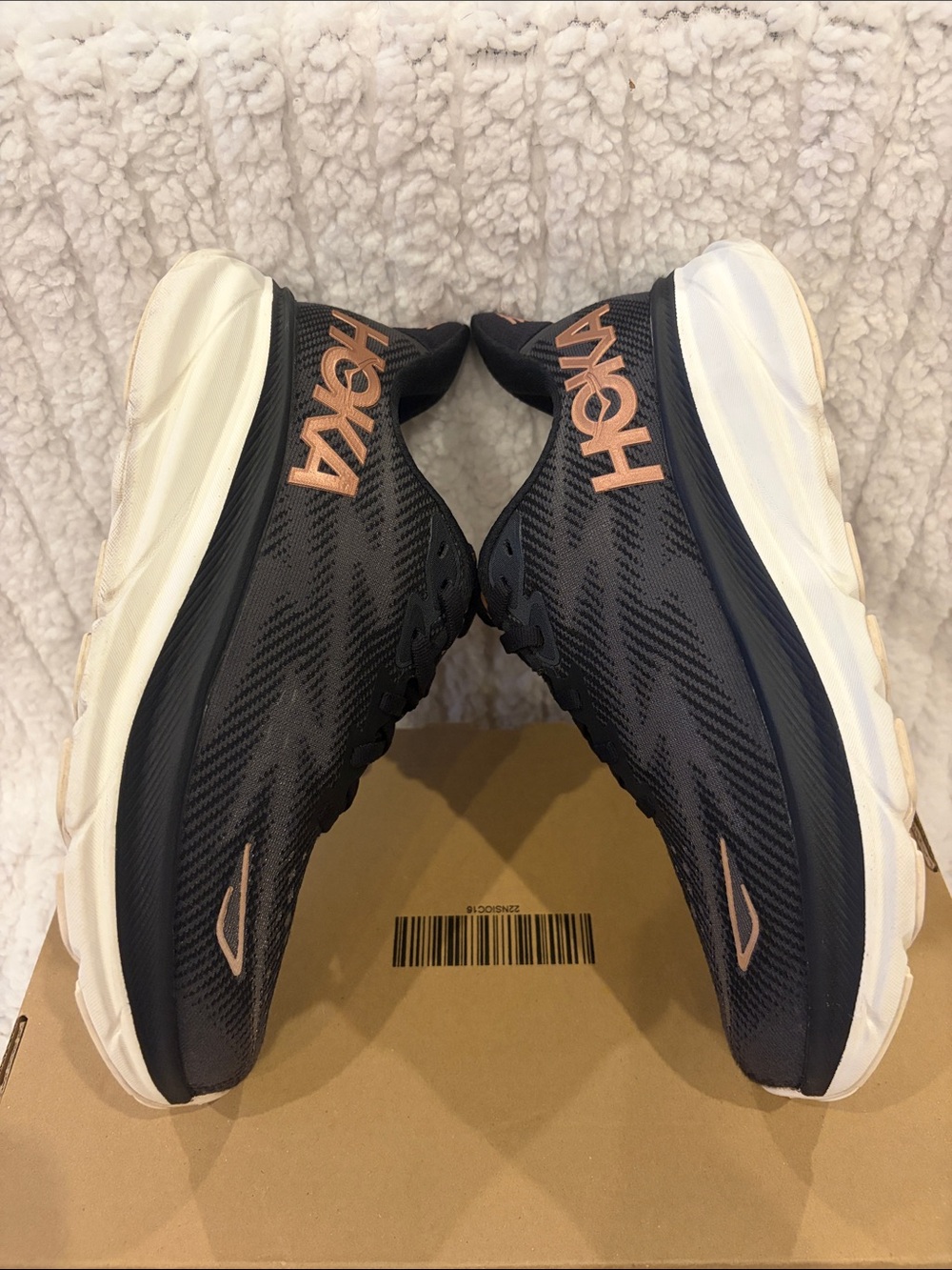 Hoka Black Running Shoes with Rose Gold Details Great condition - Picture 6 of 7